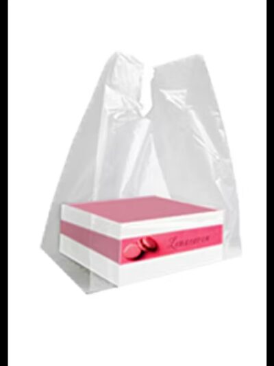 Sac bretelle transparents pour boites a gateaux 45x30x60 cm