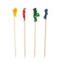 Piques en bois de couleurs assortis 6,5 cm