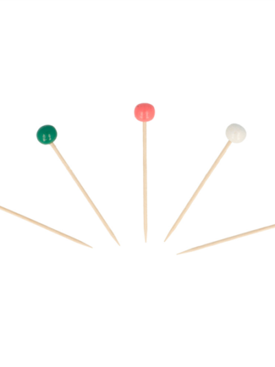 Piques en bambou boules couleurs assortis