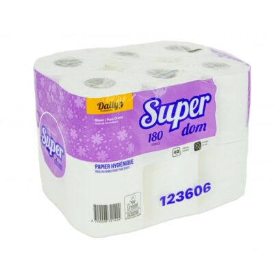Papier toilette gauffré Ecolabel blanc 180f par 96 rouleaux