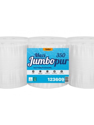 Papier toilette MAXI JUMBO 350 PH gaufré p.ouate Ecolabel blanc 350m