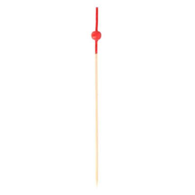 Piques en bois boule rouge 12cm natureel bambou
