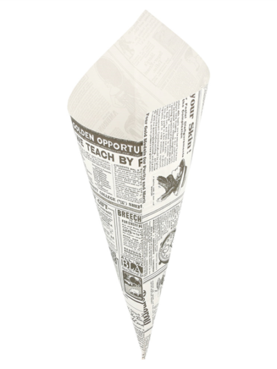 Cornet sachet en pointe 29.5x21 cm blanc (times)