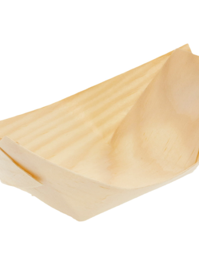 Barquette feuille de pin 14x8x2 cm naturel bois