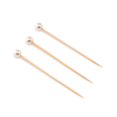 Pique perle 9 cm naturel bambou