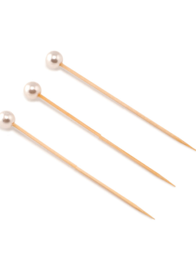 Pique perle 9 cm naturel bambou