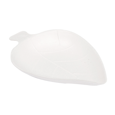 Verrine feuille bionic en pulp blanc 9x6x1,2 cm