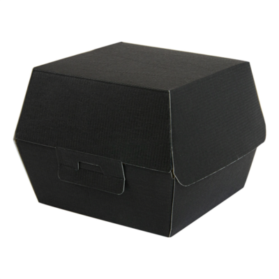 Boites Burger THEPACK NOIR carton ondulé 13x12x9cm