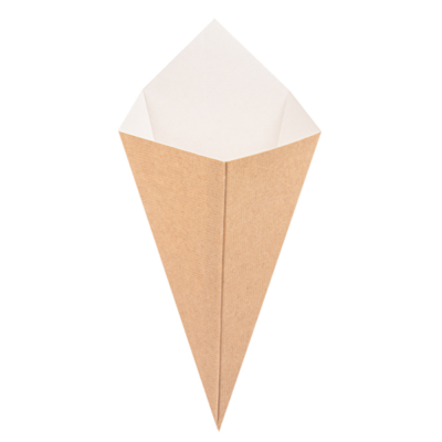 Cornet frite BRUN carton ondulé 15,7x26,8 cm par 1200