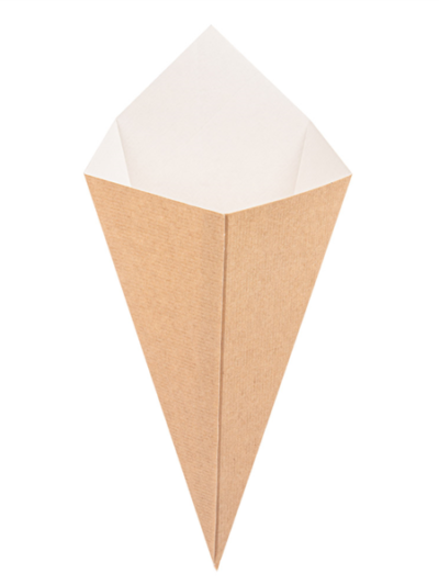 Cornet frite BRUN carton ondulé 15,7x26,8 cm par 1200