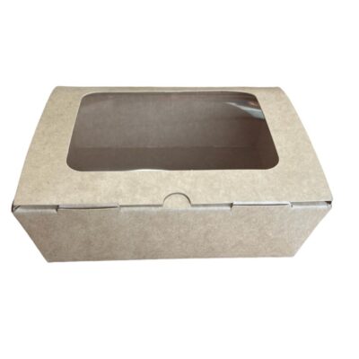 Barquette kraft avec fenetre 1000ml 15x12x5cm
