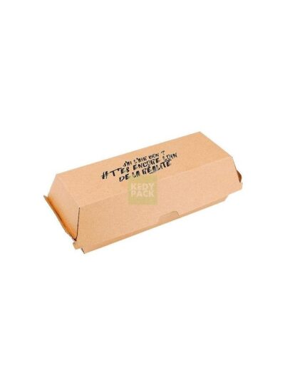 Boite hot dog en carton brun