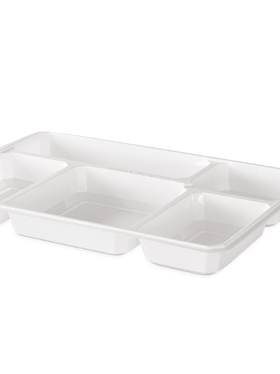 Plateau plastique blanc 5 compartiments