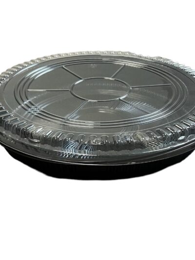 Plateau sushi rond noir 28,5x5,7 cm +couvercle par 120