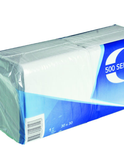 Serviette 2 plis BLANCHE 30x30 cm par 3200 (16x200pcs)