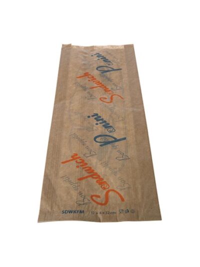 Sachet sandwich kraft BRUN IMPRIMÉ 12x4x32 cm