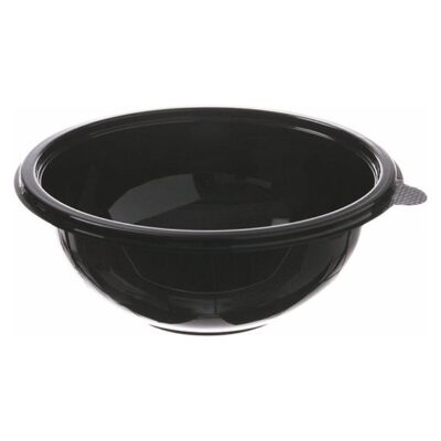 Saladier rond noir RPET 1000 ml — bowl repas premium