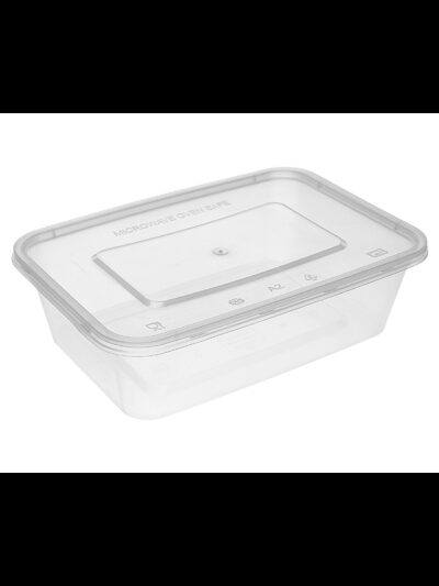 Barquette PP transparente 500ml + couvercle