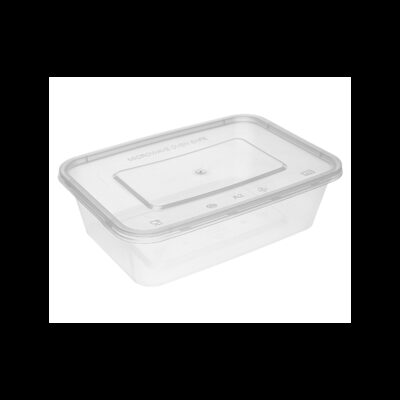Barquette PP transparente 650 ml + couvercle — lot de 500