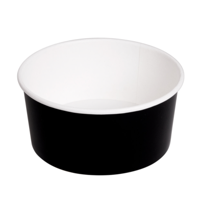 Bol kraft noir + couvercle PP