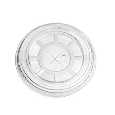 Couvercle plat avec passage paille 95mm RPET
