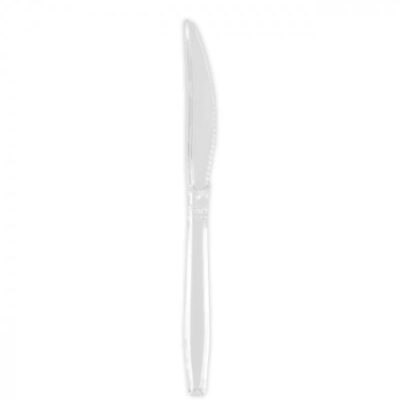 Couteau plastique transparent 18 cm — colis de 2000 pièces