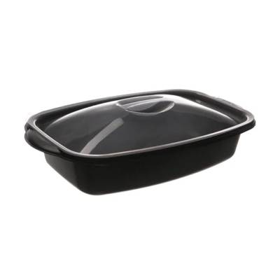 Barquette Marmipack noire 900 ml + couvercle PP