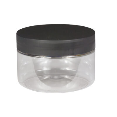 Pot PET 280 ml à vis Ø 89 x H 62 mm + couvercle noir
