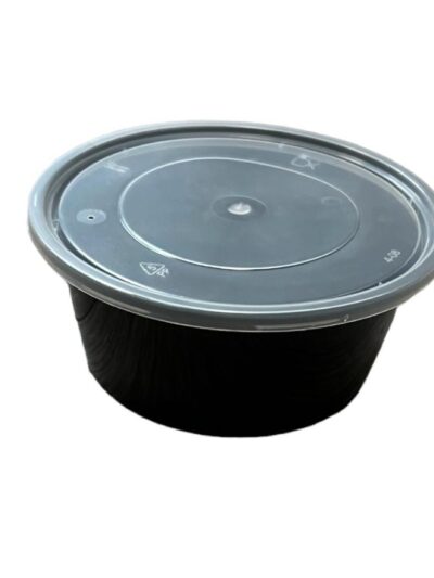 Pot rond injecté noir PP