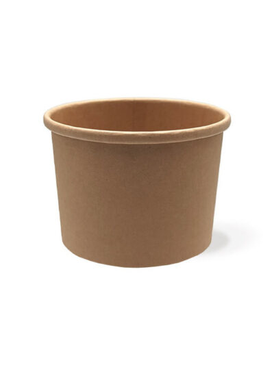 Pot a soupe carton BRUN 8oz + couvercle PP